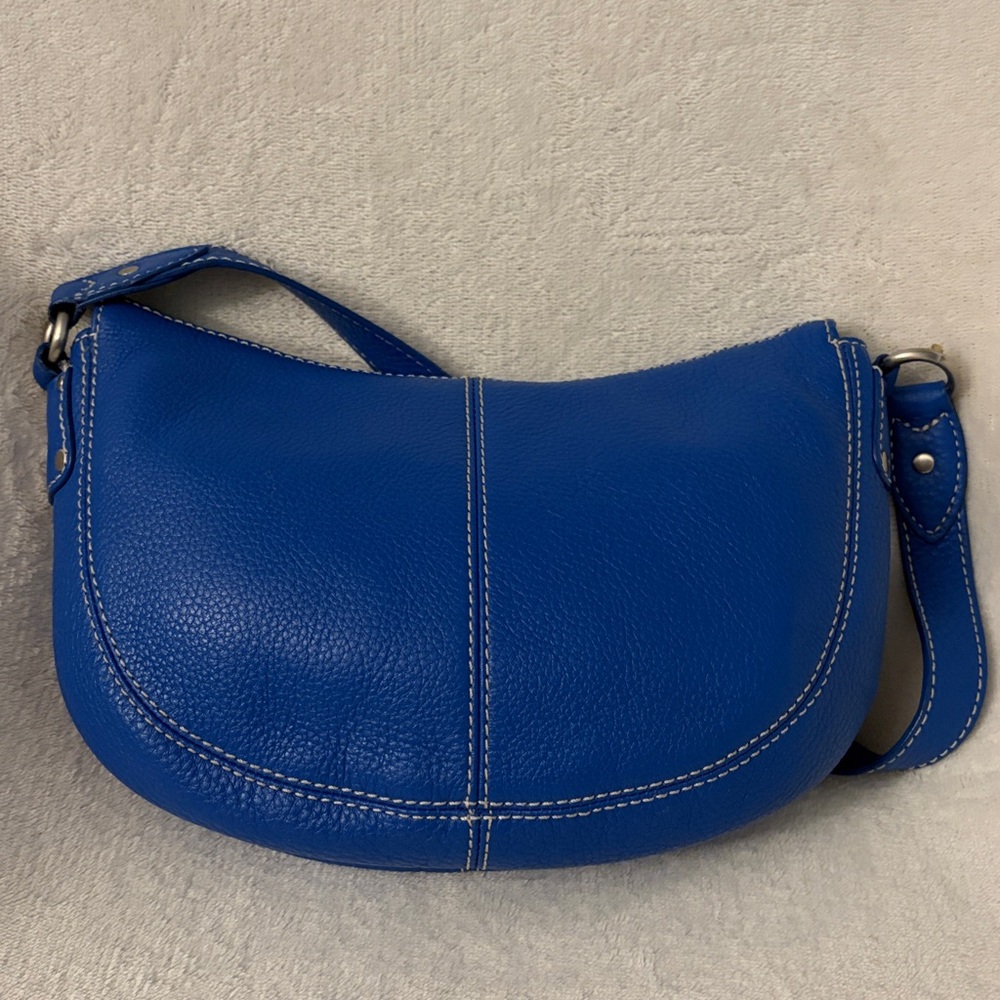 Talbots Y2K Blue Leather Women's Shoulder Bag - Picture 3 of 10